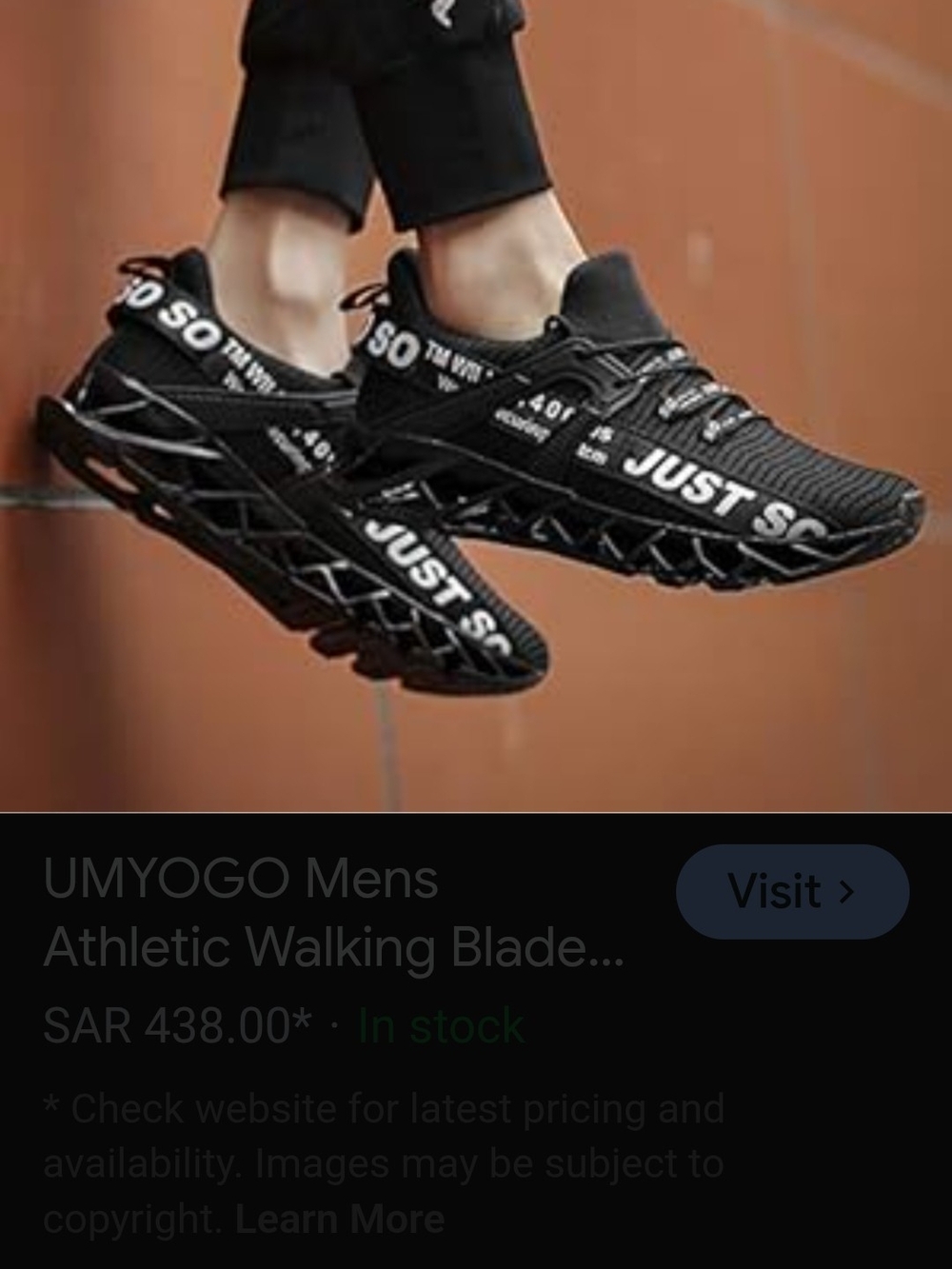 JUST SO Black Graphic Athletic Running Sneakers